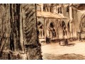 Jacques Weismann (France, 1878-1962) Graphite Drawing On Paper,, View Of A Cathedral 