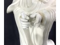 Unusual Vintage Signed Chinese Porcelain Guanyin Blanc De Chine Figure Mounted As A Lamp