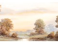 Allen Fontaine (American, 1861-1962) Watercolor, River Landscape At Dawn