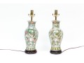Pair Of Chinese Famille Verte Porcelain Vases, Mounted As Table Lamps