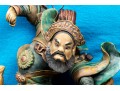 Vintage Chinese Sancai Glazed Figural Pottery Roof Tiles, Ca. 1935