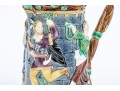 Minton Majolica Carafe With Figural Relief Decoration 