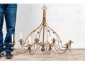 Vintage 8 Light Gilt Finished Wrought Iron Chandelier