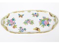 Small Herend Queen Victoria Hand Painted Porcelain Twin Handled Tray  