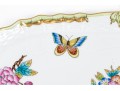 Small Herend Queen Victoria Hand Painted Porcelain Twin Handled Tray  