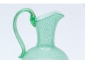 Murano Green And White Net Pattern Tall Pitcher 