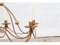 Vintage 8 Light Gilt Finished Wrought Iron Chandelier
