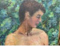 Caroline Newhouse (German/American 1910-2003) Oil On Canvas Of A Bare Chested Male Figure - Unframed