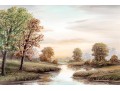 Allen Fontaine (American, 1861-1962) Watercolor, River Landscape At Dawn