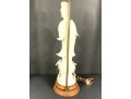 Unusual Vintage Signed Chinese Porcelain Guanyin Blanc De Chine Figure Mounted As A Lamp