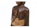 Thai Carved And Paint Finished Wooden Buddha