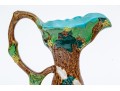 Collection Of 2 English Hand Painted Polychrome Finished Ceramic Water Pitchers
