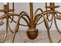 Vintage 8 Light Gilt Finished Wrought Iron Chandelier
