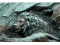 Vintage High Relief Bronze Plaque, Lions In A Landscape