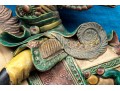 Vintage Chinese Sancai Glazed Ceramic Roof Tile, Ca. 1935