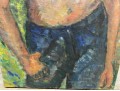 Caroline Newhouse (German/American 1910-2003) Oil On Canvas Of A Bare Chested Male Figure - Unframed