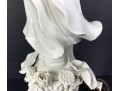 Unusual Vintage Signed Chinese Porcelain Guanyin Blanc De Chine Figure Mounted As A Lamp