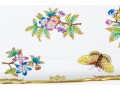 Small Herend Queen Victoria Hand Painted Porcelain Twin Handled Tray  