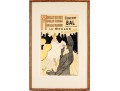 Small Scale Framed Toulouse Lautrec Lithograph Poster, Moulin Rouge Concert Bal, La Goulue