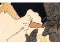 Small Scale Framed Toulouse Lautrec Lithograph Poster, Moulin Rouge Concert Bal, La Goulue