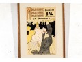 Small Scale Framed Toulouse Lautrec Lithograph Poster, Moulin Rouge Concert Bal, La Goulue