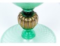 Murano Green And White Net Pattern Tall Pitcher 