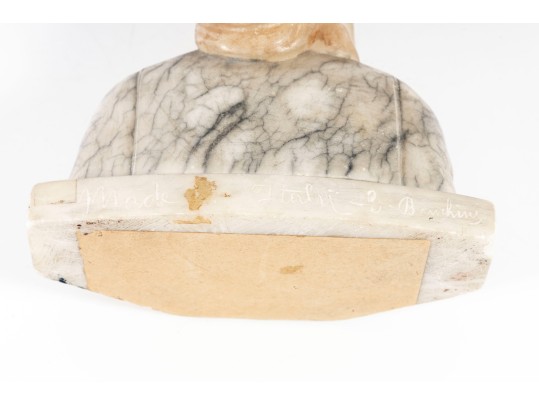 Small Jeanne D'arc Alabaster Bust Sculpture 