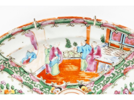 Vintage Cantonese Style Porcelain Plate & Vase