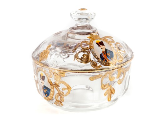 Vintage ARC France Gilt Glass Candy Dish