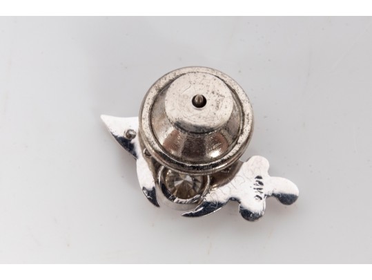 Vintage White Gold Single Diamond Tie-Tac