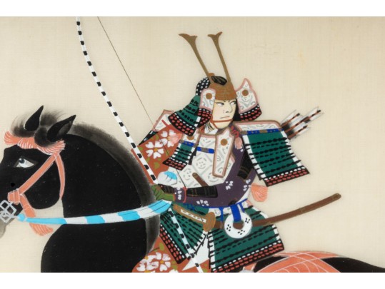20th Century Kamakura Warrior SIlk Paintings