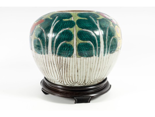 19th Century Famille Verte Melon Jar