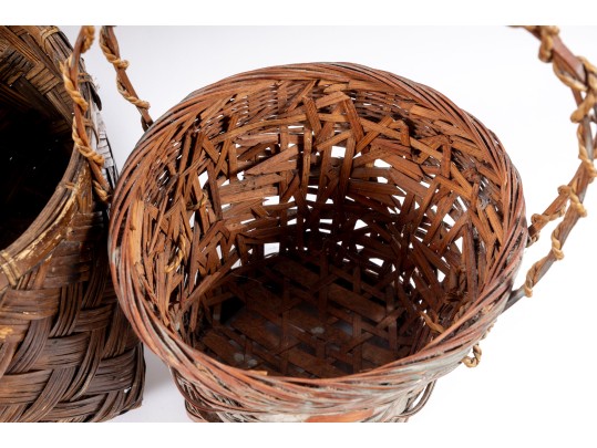 Trio Of Vintage Woven Basets