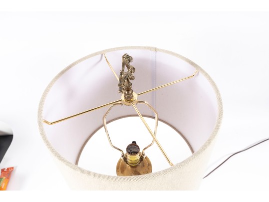 Late 20th Century Oriental Brass Dragon Table/desk Lamp