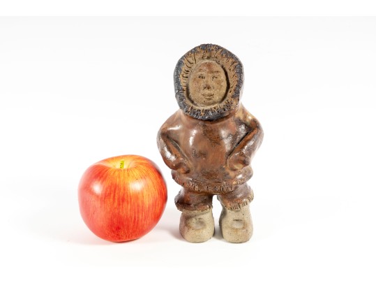 Inuit Carved Stoneware Pottery Sculpture