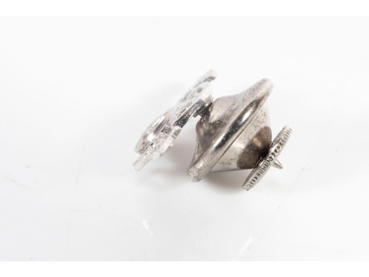 Vintage White Gold Single Diamond Tie-Tac