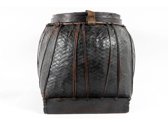 Vintage Thailand Lacquered Basket