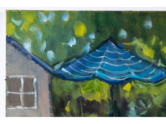 Hannah Cole Buie (American, B. 1955) Oil On Canvas Patio Scene