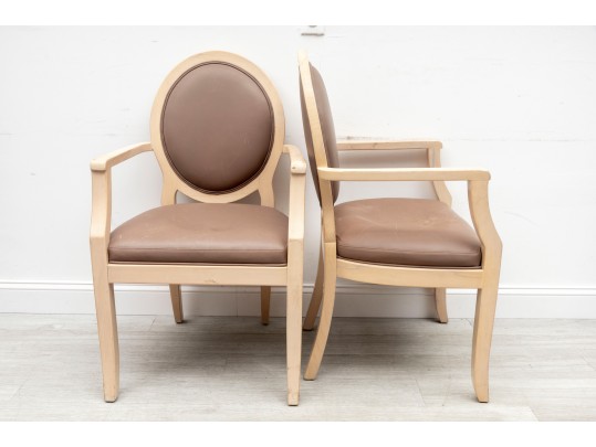 Pair Of Leatherette Accent Chairs By William Switzer