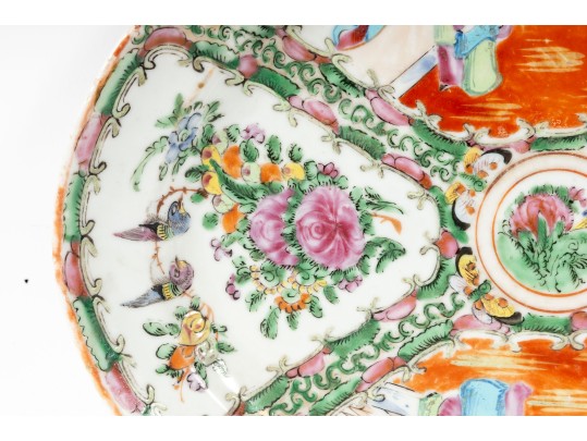 Vintage Cantonese Style Porcelain Plate & Vase