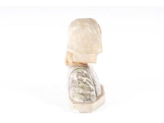 Small Jeanne D'arc Alabaster Bust Sculpture 