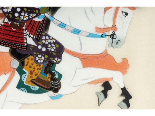 20th Century Kamakura Warrior SIlk Paintings