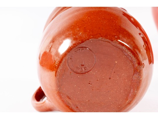 Trio Of Orange Glaze NC Pottery