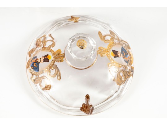 Vintage ARC France Gilt Glass Candy Dish