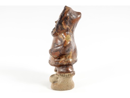 Inuit Carved Stoneware Pottery Sculpture