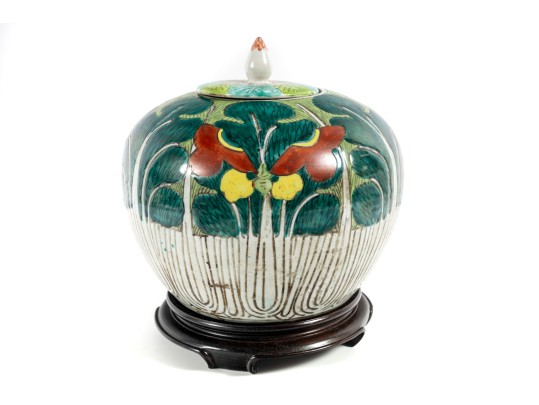 19th Century Famille Verte Melon Jar