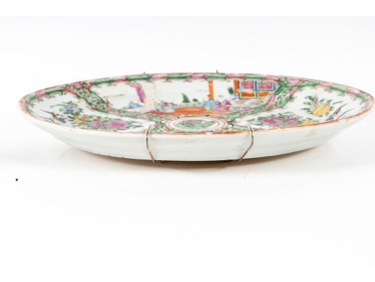 Vintage Cantonese Style Porcelain Plate & Vase
