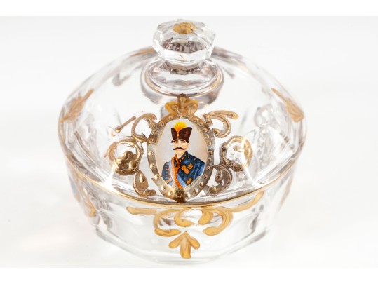 Vintage ARC France Gilt Glass Candy Dish