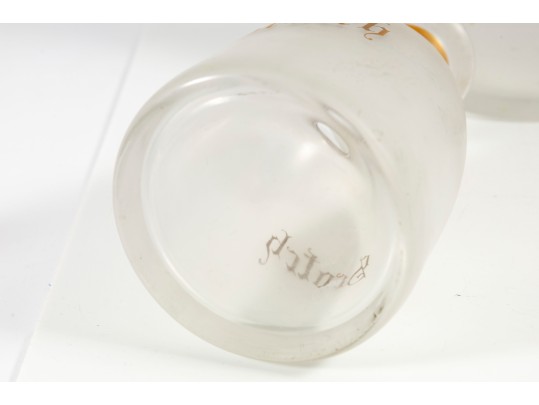 1960's Frosted Glass Decanter Set With Stoppers