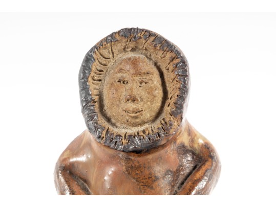 Inuit Carved Stoneware Pottery Sculpture